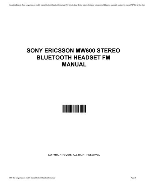 sony mw600 support pdf manual